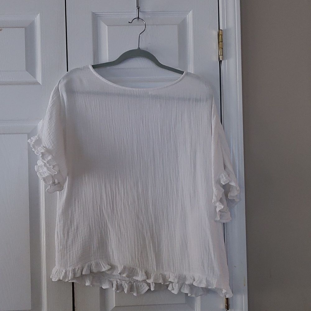 Beachlunchlounge oversized soft white swim coverup top  Sz S